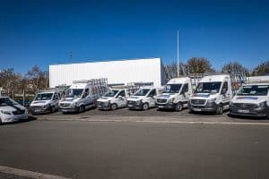 Une partie des utilitaires Mercedes-Benz chez AB Serrurier.