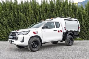Le hard top est venu remplacer la benne d'origine du Toyota Hilux.